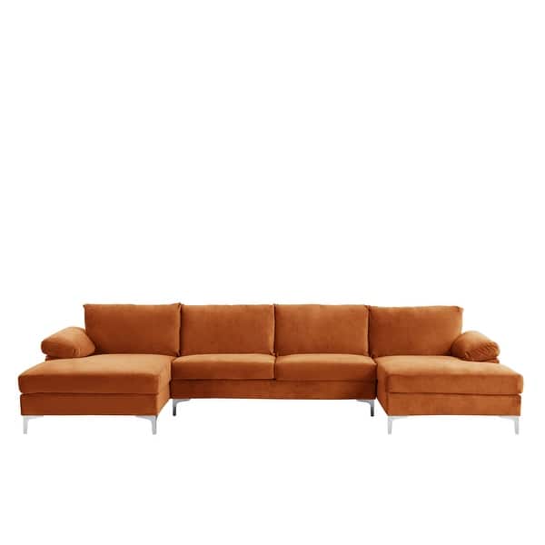 Shop Modern Xl Velvet Upholstery U Shaped Sectional Sofa Overstock 28156967