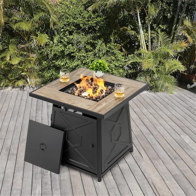 Outdoor 50,000 BTU Propane Gas Fire Pit Table with Cover