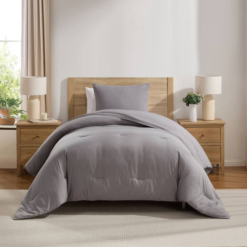 Empyrean Modern Reversible Comforter - Grey - Twin