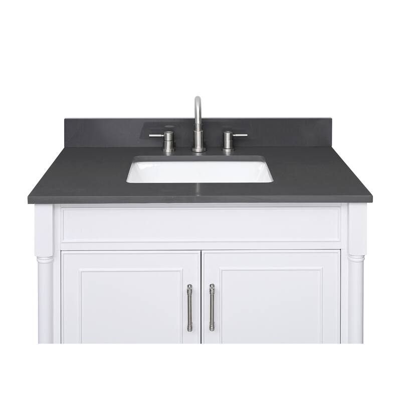 Avanity Quartz Vanity Top with Rectangular Undermount Sinks