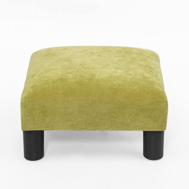 Adeco Ottoman Upholstered Fabric Footrest Pet Steps Dog Stair Stool,Footstool / Footrest - Geometric Art - Oliver Green