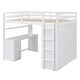 preview thumbnail 4 of 11, Muti-Functional Full Size Loft Bed with Desk and Wardrobe, Solid Guardrails and Ladder