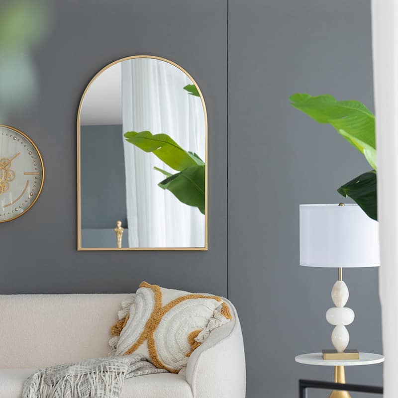 24" x 36" Arched Mirror with Metal Frame
