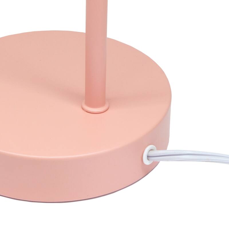 Angled Desk Lamp with Clear Ribbed Glass Shade - 15.75" - Pink