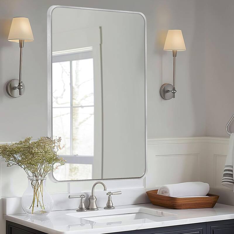 Wall Mount Bathroom Rectangle Vanity Mirror (Horizontal/Vertical)