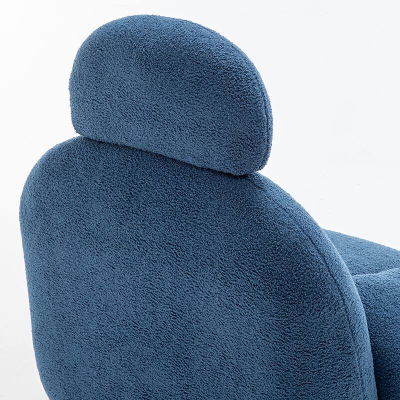 SEYNAR Modern Faux Sherpa Upolstered High Back Armless Accent Chair