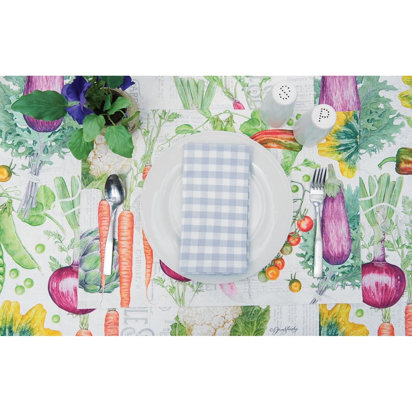 Vegetable Garden Spring Table Topper 54" x 54"