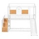 preview thumbnail 5 of 11, White House-shaped Metal Bunk Bed wHouse Roof Frame, Twin Over Twin Bed, Storage Stair, Slide for Teens Children Playhouse Bed