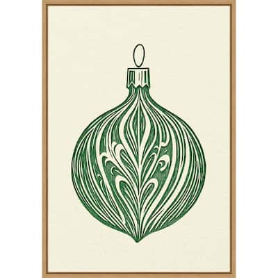 Woodcut Bauble by Pictufy Studio (23 x 33 in.), Framed Canvas Wall Art Print - Sylvie Natural