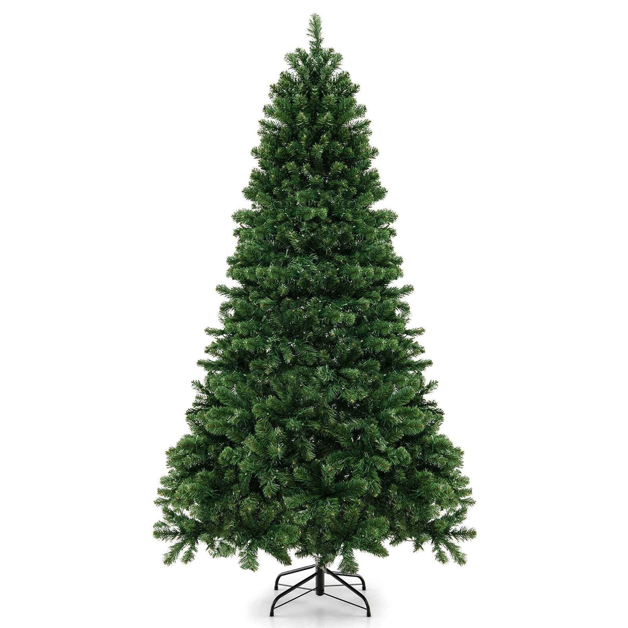 Gymax 6/7/8 FT Pre-Lit Artificial Christmas Tree Hinged Xmas Tree w/