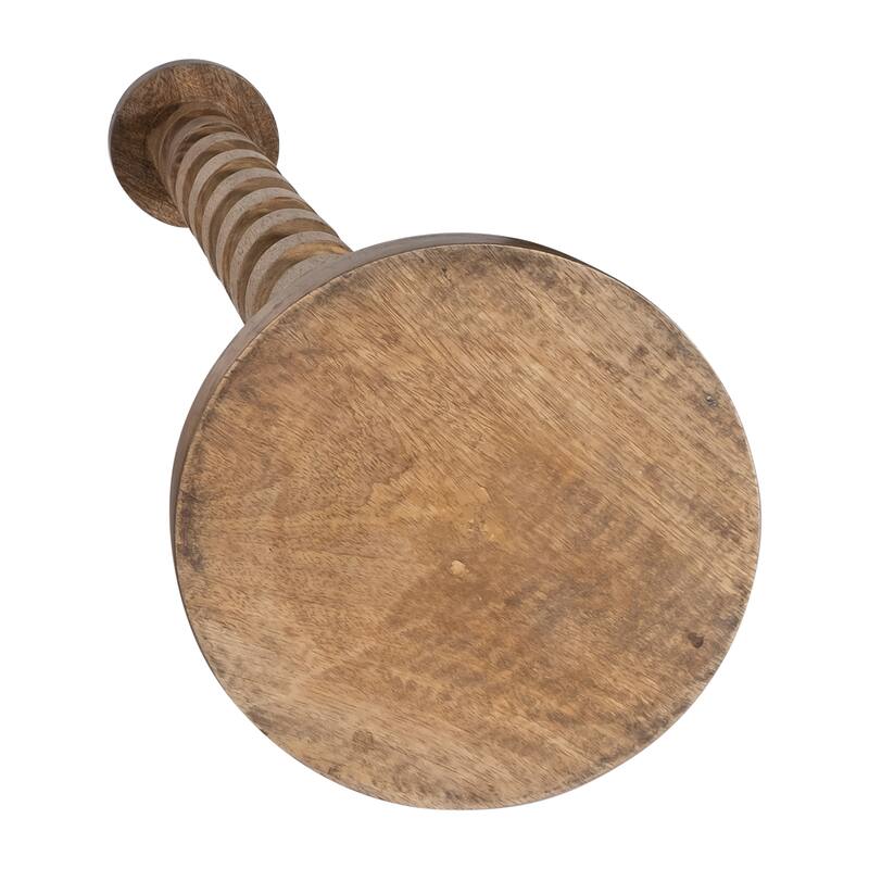 Wood Spiral Floor Pillar Candle Holder - Brown, 36 in.