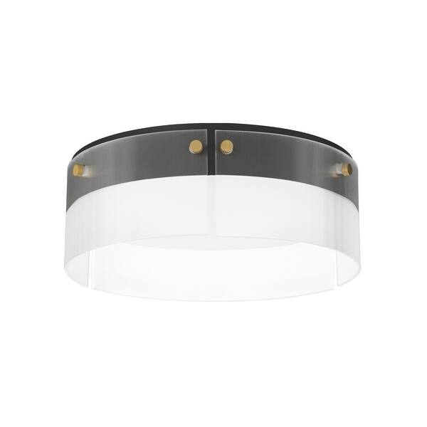 slide 2 of 4, Maxim 21190 Spectre 17" Wide LED Flush Mount Drum Ceiling Fixture Black / Natural Aged Brass