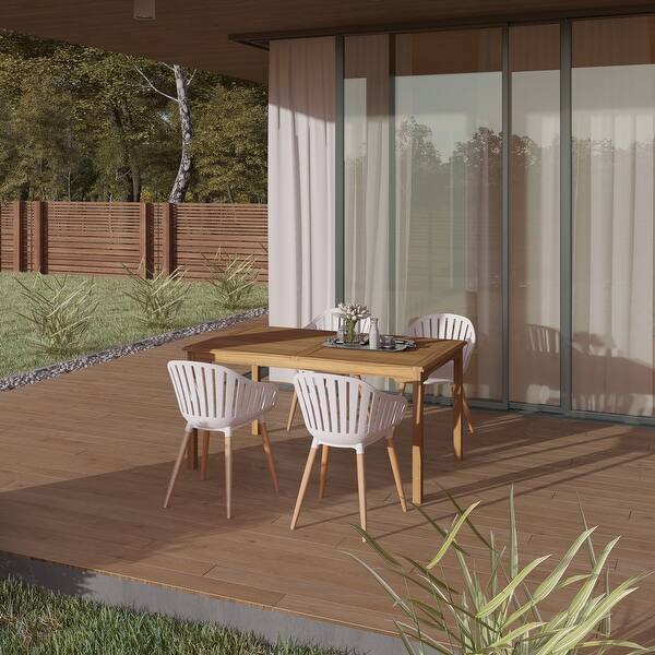 Shop Amazonia Collins Teak Finish 5 Piece 7 Piece Outdoor