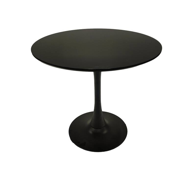 Black Round Dining Table, 31.5" Tulip Table Kitchen Dining Table 2-4 People with MDF Table Top & Pedestal Base