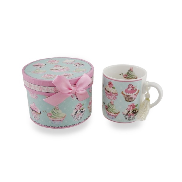 Ceramic Victorian Cupcake Tea Coffee Mug W Decorative Storage Ceramic Victorian Cupcake Tea Coffee Mug W Decorative Storage Gift Box