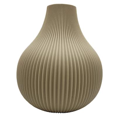 Beige/White Ceramic Vase