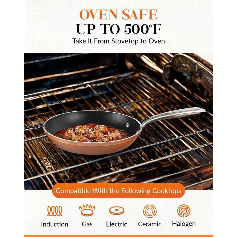 Gotham Steel Copper Cast Textured 11'' Nonstick Fry Pan with Stay Cool Handle