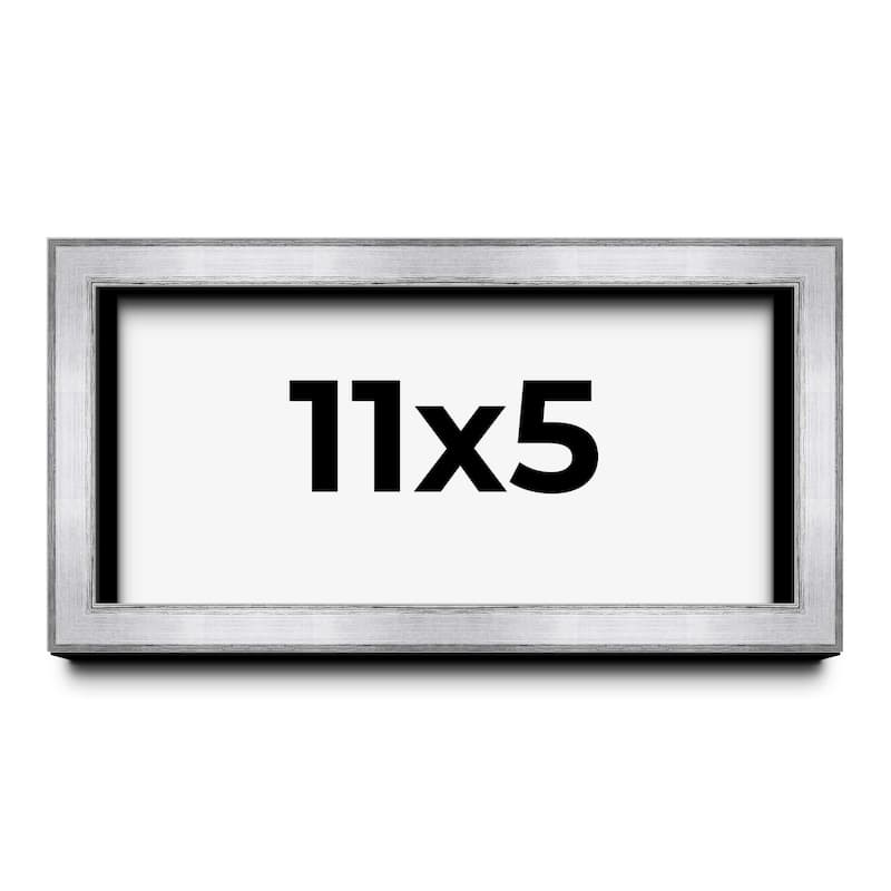 11x5 IN Shadow Box Frame Silver | 1.375 Inches Deep Real Wood