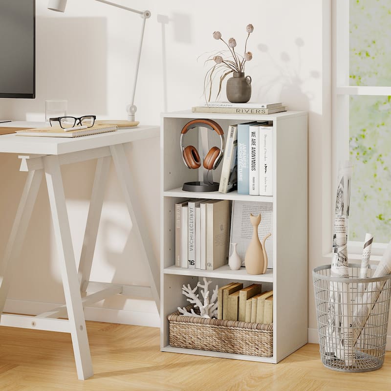 Gymax 3-Tier Cube Bookcase Modern Open Bookshelf w/ Adjustable Shelves - See Details