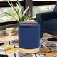 preview thumbnail 8 of 88, Adeco Round Storage Ottoman Footrest Stool Velvet Gold Plating Base 12"x12"x16.5" - Blue