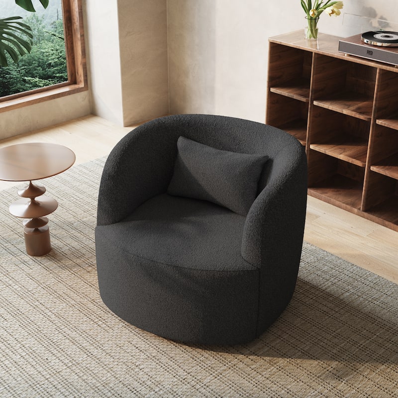 Single Accent Chair Teddy Swivel Barrel Chairs