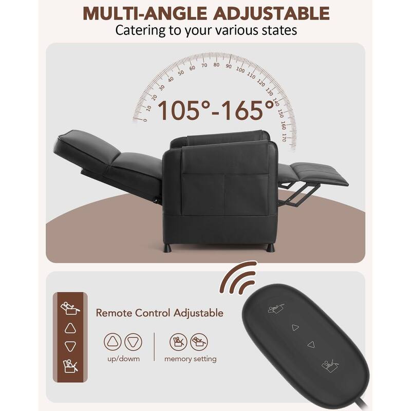 Recliner Chair, Electric Adjustable Recliners Home Seating with Thick Seat Cushion and Backrest