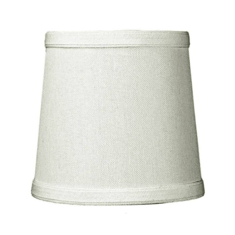 Set of 6 Light Oatmeal Linen Drum Chandelier Clip-On Lampshade 4x5x5