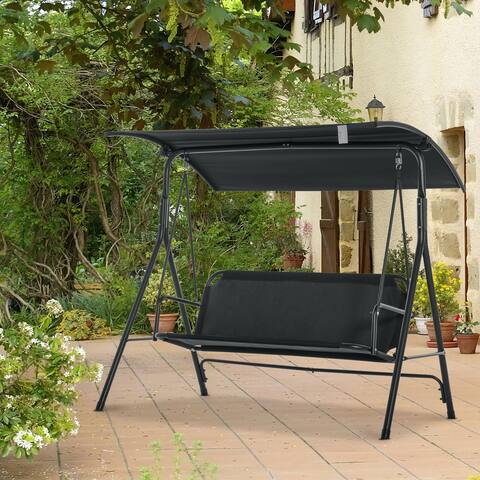 Outsunny 3-person Comfortable Porch Swing with Adjustable Tilt Canopy