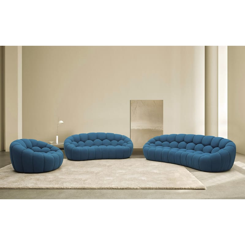 Divani Casa Yolonda Modern Curved Dark Teal Fabric Chair