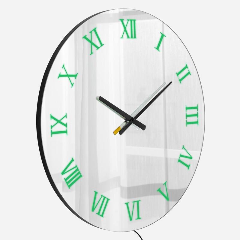 3-Color RGB Backlight Round Mirror Wall Clock