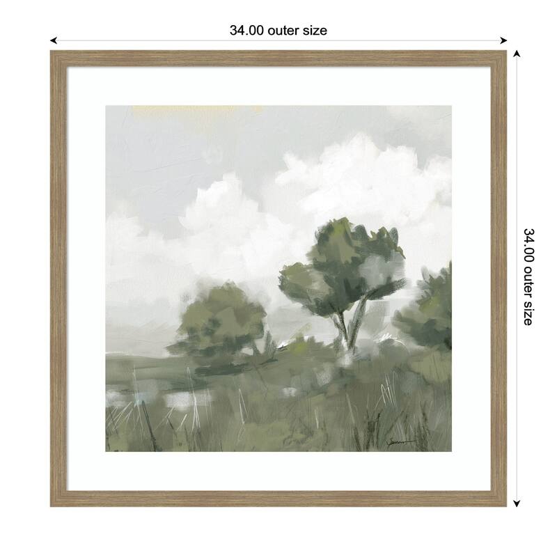 Kate and Laurel Shades of Olive No. 2 by Mary Sparrow Framed Wall Art Print