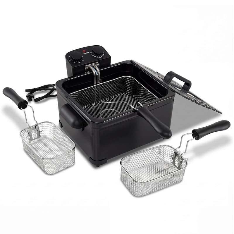 Costway 5 Liter Electric Deep Fryer 1700W Oil Fryer with 3 Detachable