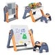 preview thumbnail 2 of 7, 6-In-1 Folding Kids Art Easel with Reversible Building Block Tabletop - 28” x 25.5” x 27”