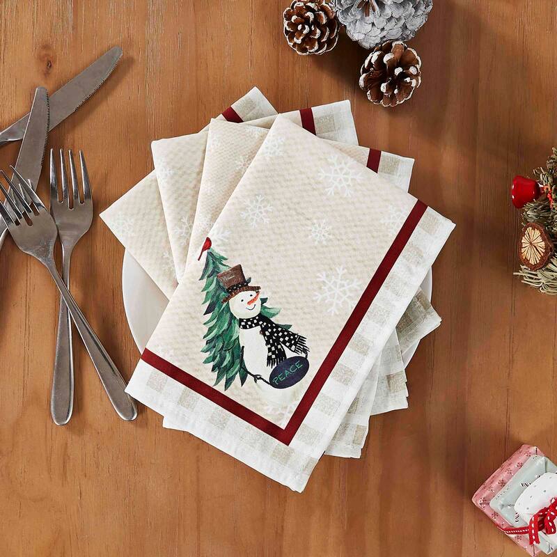 Avanti Linens Country Snowman 4-Pack Napkin Set - Napkin S/4