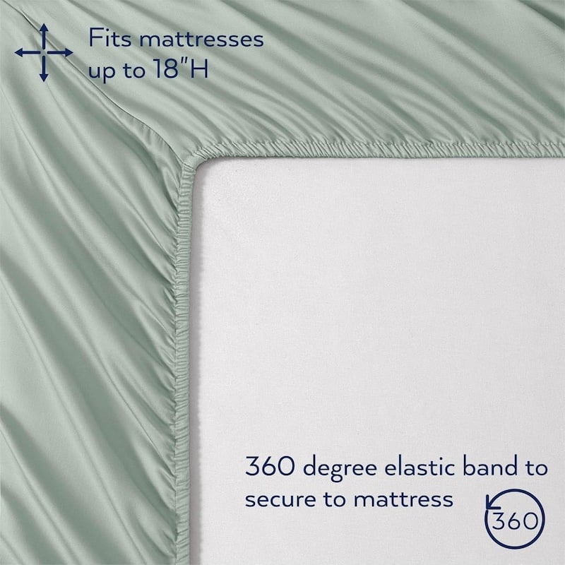 Thomasville 1500 Thread Count Green 6 Piece Premium Cotton Rich Sateen Sheet Set