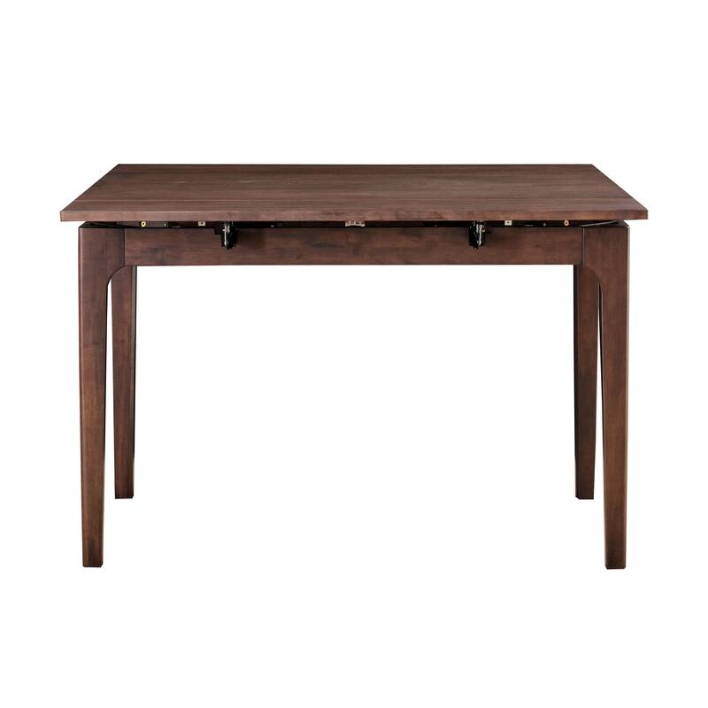 Furniture of America Abigail IX Mid-Century Modern 5-Piece Walnut 53-inch 2-Leaf Extendable Counter Height Dining Set