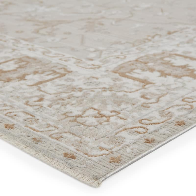 Dhaval Oriental Light Gray/ White Area Rug