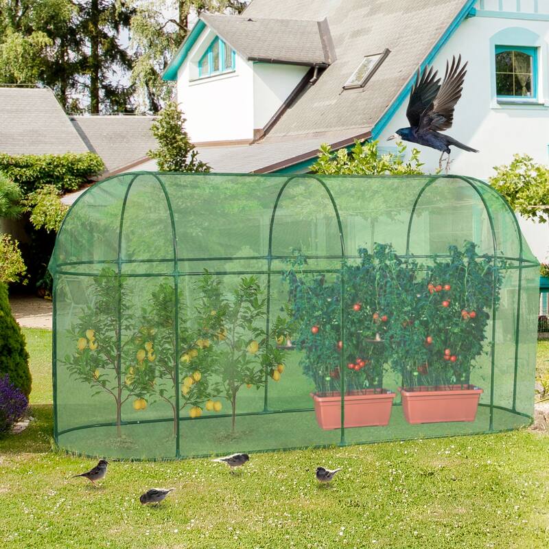 Aoodor 10'x3.3'x5' Crop Cage Plant Protection Netting Tent with Zipper