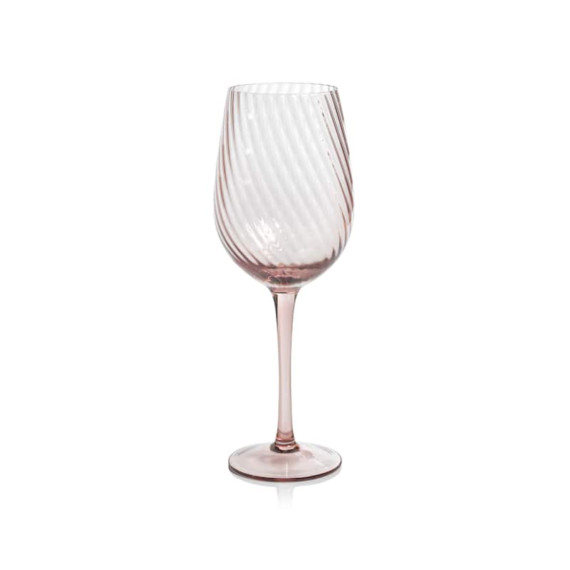 Sesto Optic Swirl White Wine Glasses, Set of 4 - Lilac