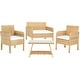 preview thumbnail 21 of 52, SAFAVIEH Outdoor Aboka 4-Piece Conversation Patio Set Natural/White