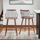 preview thumbnail 2 of 5, Micah 26" Walnut Wood and Black Metal Farmhouse Counter Stool with Arms