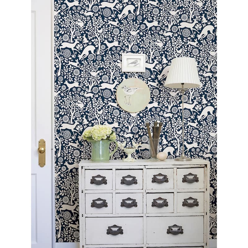 NuWallpaper Navy Merriment Peel & Stick Wallpaper