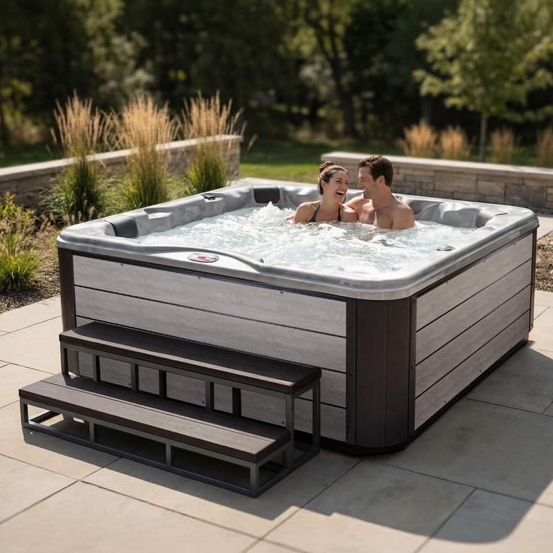 American Spas 6-Person 45-Jet Premium Acrylic Lounger Spa Standard Hot Tub with Ozonator and Sound System