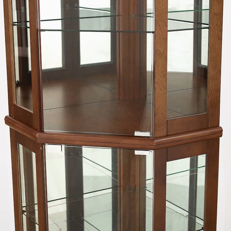 26 in. Width Display Cabinet Lighted Corner China Cabinet