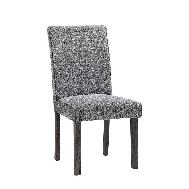 Marcia Gray Dining Chairs Set of 2 Rubberwood Modern Solid Back Side Chairs 39 Inch Height