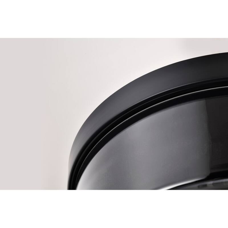 Clarksville - 15 Inch Flush Mount - Matte Black with Clear Glass