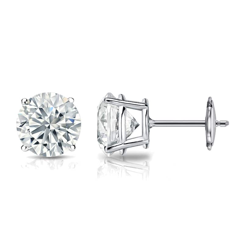 Vault Classic 2.00ct TW Natural Diamond 4-Prong Studs Guardian-Back (I VS2) - White