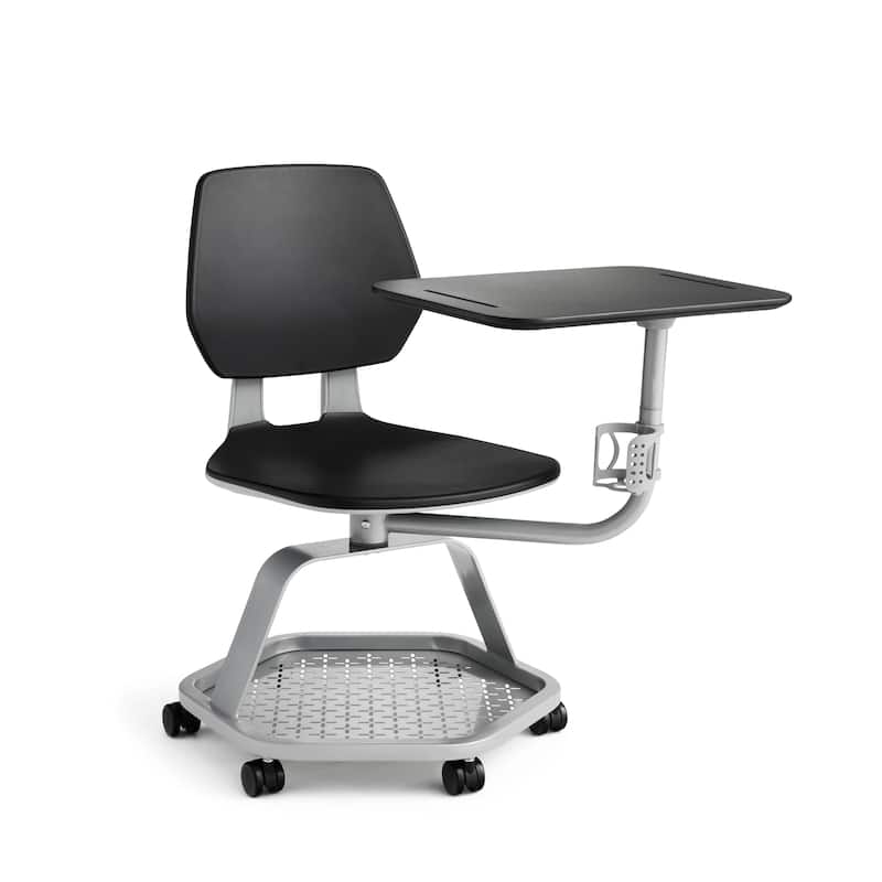 Commute Classroom Chair, Mobile Tablet Arm Student Desk - Black
