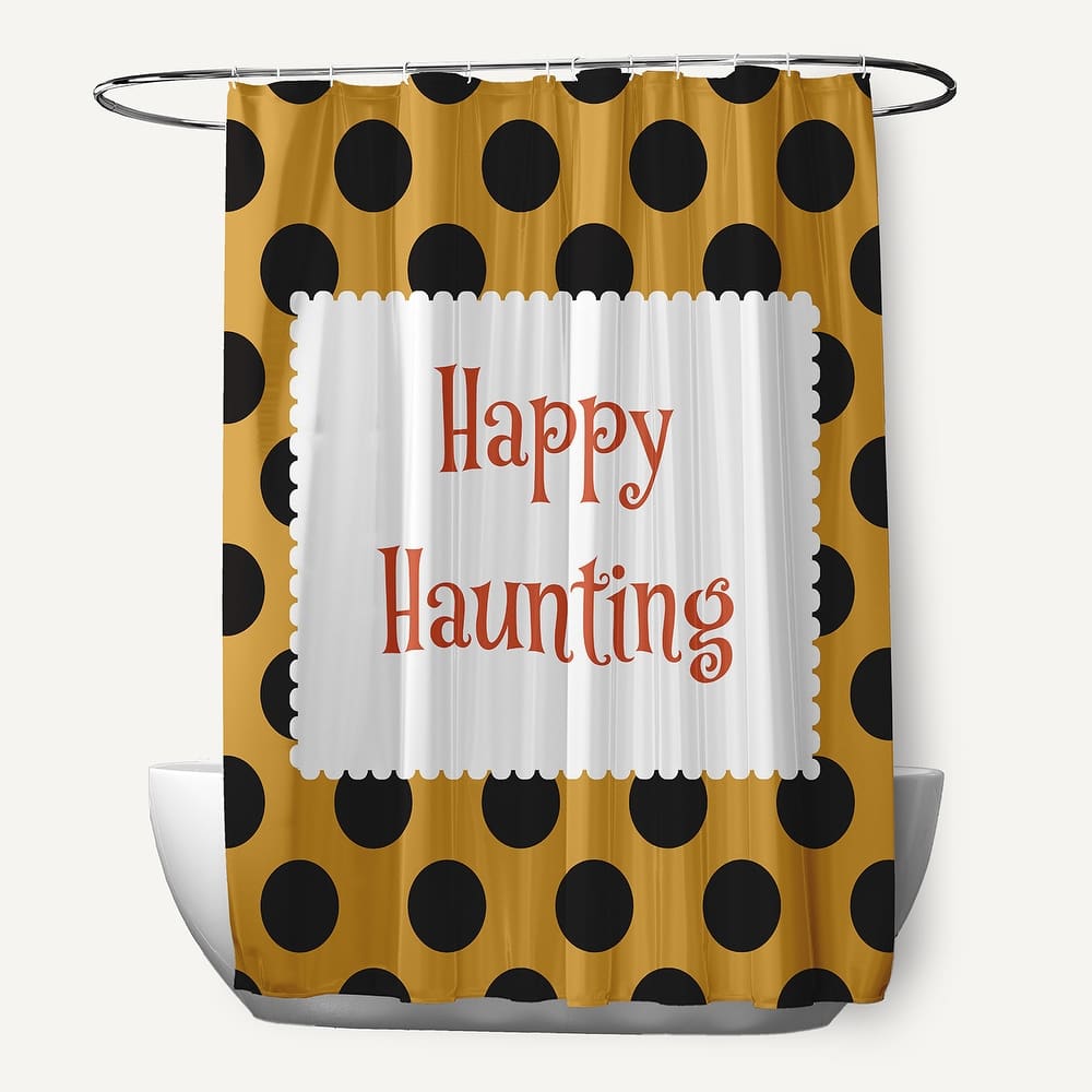 Halloween Happy Haunting Dots Shower Curtain