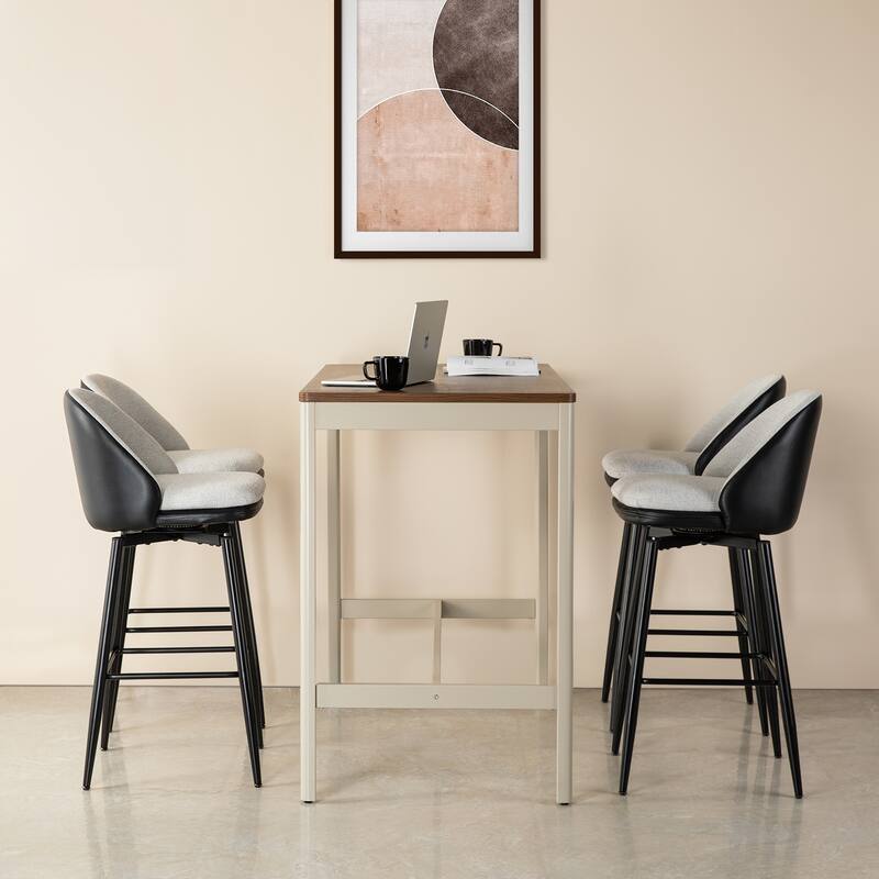 Glitzhome Set of 2 41"H Modern Tapered Leg Short or Bar Stools Pub Chair